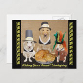 Customizable Funny Dogs Happy Thanksgiving Feestdagenkaart (Voorkant / Achterkant)
