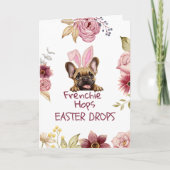 Customizable Funny Frenchie Easter Greeting Card Kaart (Voorkant)