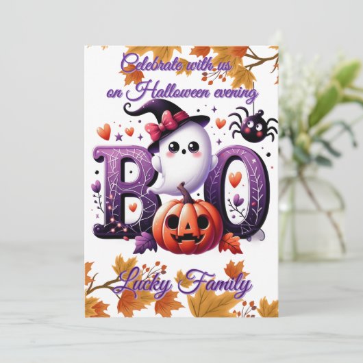 Customizable Funny Halloween card Kaart (Staand voorkant)