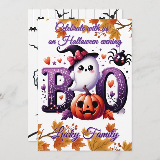Customizable Funny Halloween card Kaart (Voorkant / Achterkant)