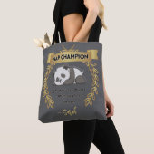 Customizable Funny Panda Nap Champion Tote Bag (Dichtbij)
