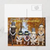 Customizable Funny Pilgrim Dogs Thanksgiving Post Feestdagenkaart (Voorkant / Achterkant)