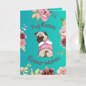 Customizable Funny Pug Easter Greeting Card Kaart (Voorkant)