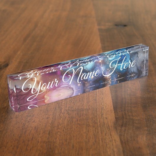 Customizable Galaxy Design Naambordje (Zijkant)