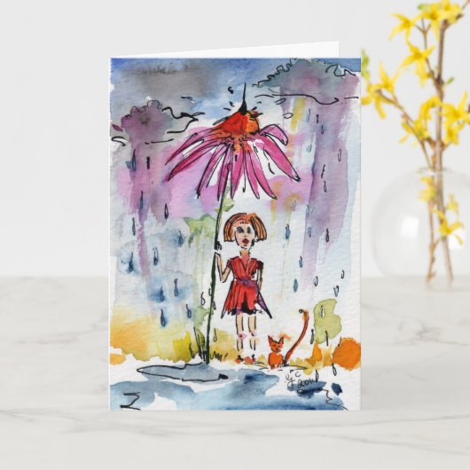 Customizable Get Well Illustration Card by Ginette Kaart (Gele Bloem)