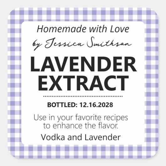 Customizable Gingham Extract Label (Voorkant)