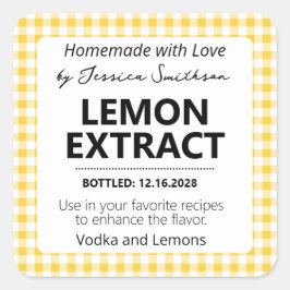 Customizable Gingham Extract Label - Yellow