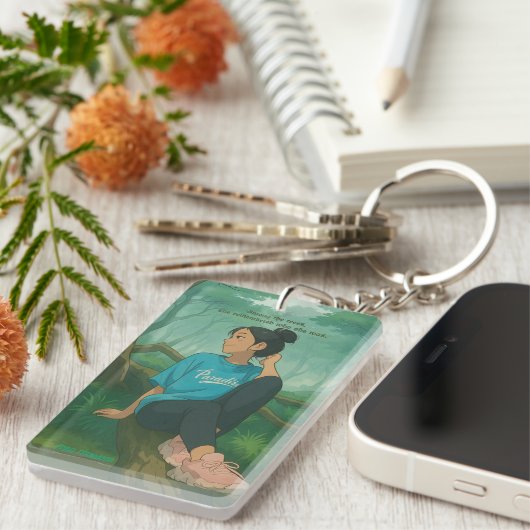 Customizable Girl Quoted Sleutelhanger (Voorkant Rechts)