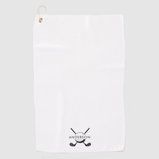 Customizable Golf Towel Featuring Name and Logo Golfhanddoek (Voorkant)