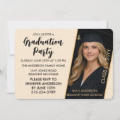 Customizable Graduation Invitation with Photo  Kaart (Voorkant)