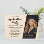 Customizable Graduation Invitation with Photo  Kaart (Staand voorkant)