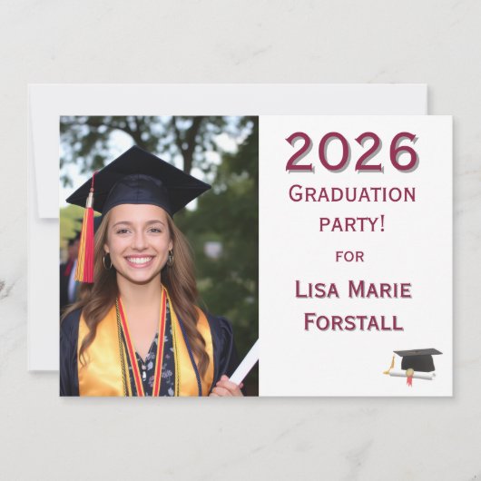 Customizable Graduation  Kaart (Voorkant)