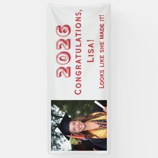 Customizable Graduation  Spandoek (Verticaal)