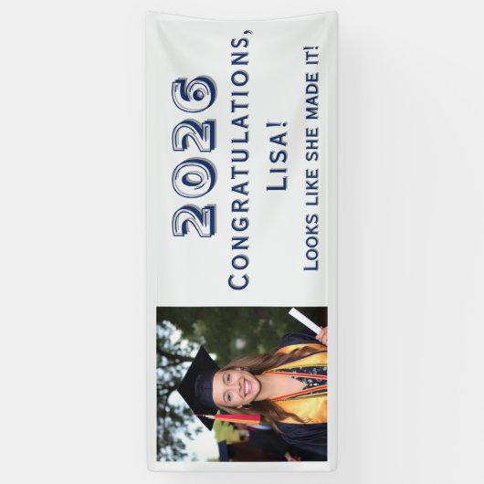 Customizable Graduation  Spandoek (Verticaal)