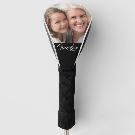 Customizable Grandma Established Year Photo Golfheadcover (Voorkant)