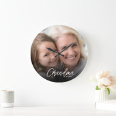 Customizable Grandma Established Year Photo Grote Klok (Huis)