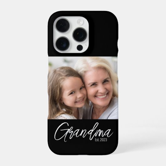 Customizable Grandma Established Year Photo iPhone Hoesje (Achterkant)