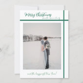 Customizable Green and White Christmas Card Kaart (Voorkant)