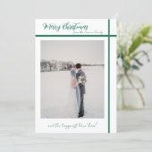 Customizable Green and White Christmas Card Kaart (Staand voorkant)