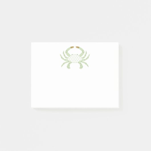 Customizable Green Chic Crab Sticky Notes (Voorkant)