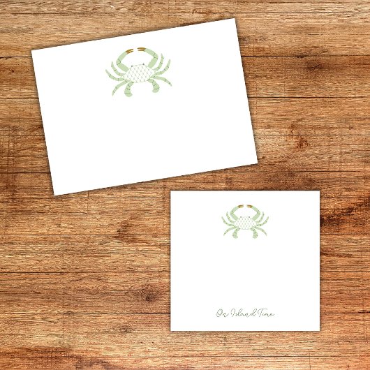 Customizable Green Chic Crab Sticky Notes