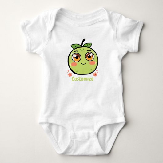 Customizable Green Fruit Baby Romper (Voorkant)