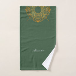 Customizable Green Serenity: Bad Handdoek