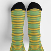 Customizable Green Yellow Brown Stripes Sock Sokken (Top)
