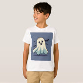 Customizable Halloween Ghost, Cute Halloween Ghost T-shirt (Voorkant volledig)
