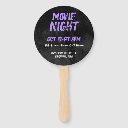 Customizable Halloween Movie Night Handwaaier (Voorkant)