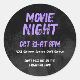 Customizable Halloween Movie Night Ronde Sticker