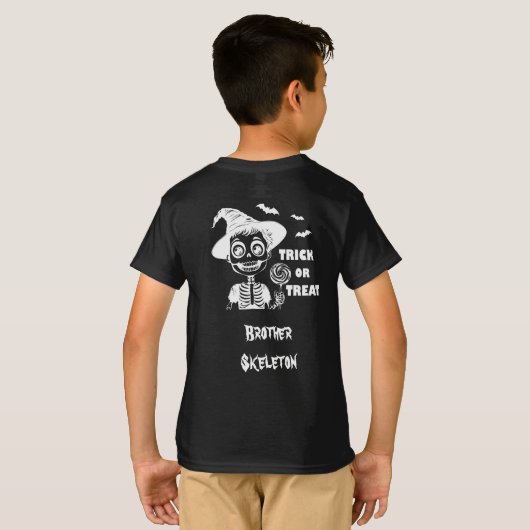 Customizable Halloween Skeleton T-shirt boy (Achterkant volledig)