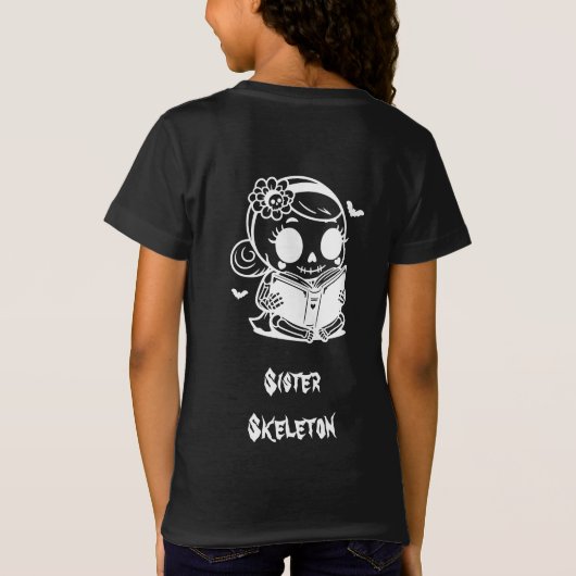 Customizable Halloween skeleton T-shirt girls (Achterkant)