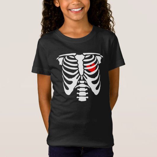 Customizable Halloween skeleton T-shirt girls (Voorkant)