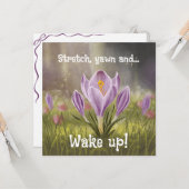 Customizable Hand Drawn Crocus Flowers Kaart (Voorkant / Achterkant in situ)