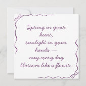 Customizable Hand Drawn Crocus Flowers Kaart (Achterkant)