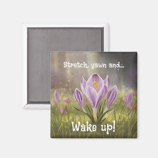 Customizable Hand Drawn Crocus Flowers Magneet (Voorkant / Achterkant)