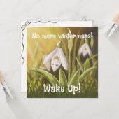 Customizable Hand Drawn Snowdrop Floral Kaart (Voorkant / Achterkant in situ)