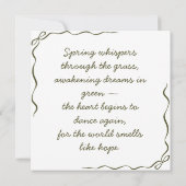 Customizable Hand Drawn Snowdrop Floral Kaart (Achterkant)