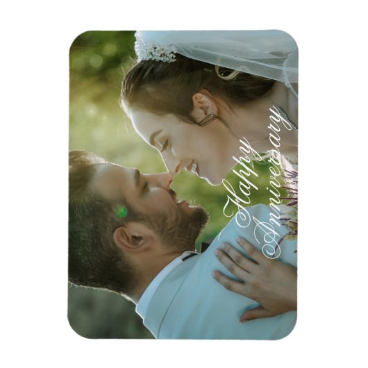 Customizable Happy Anniversary Photo Magnet Design Magneet (Verticaal)