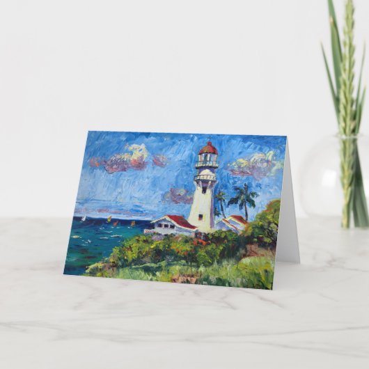 Customizable Hawaiian Diamondhead Lighthouse Bedankkaart (Voorkant)