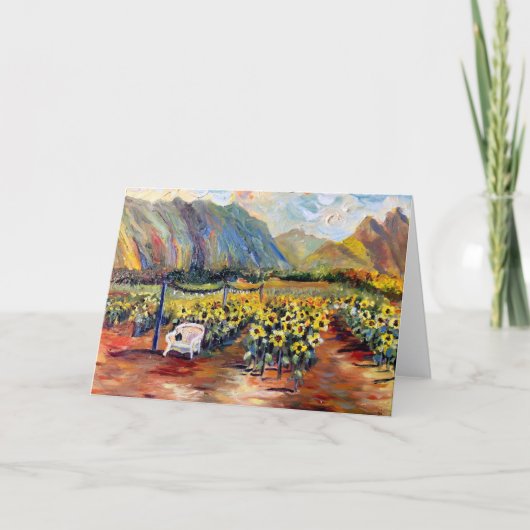 Customizable Hawaiian Sunflower Farm Bedankkaart (Voorkant)