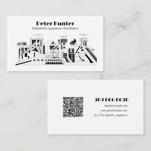 Customizable Heavy Industry Business Card Visitekaartje (Voorkant / Achterkant)