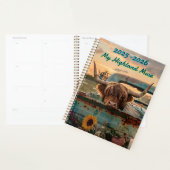 Customizable Highland Rustic Highland Cow Calendar Planner (Display)