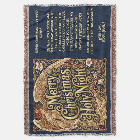 Customizable Holy Night Angel Blessing Deken (Voorkant Verticaal)