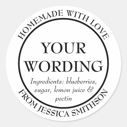 Customizable Homemade Items Label (Voorkant)