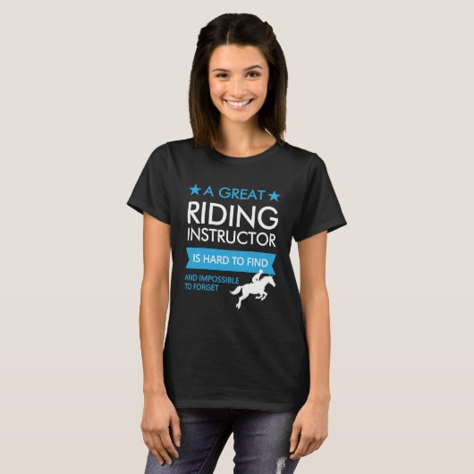 Customizable Horseback Riding Instructor T-shirt (Voorkant volledig)