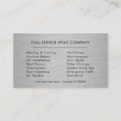 Customizable HVAC Black Steel Logo Metallic Visitekaartje (Achterkant)