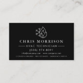 Customizable HVAC Black Steel Logo Metallic Visitekaartje (Voorkant)