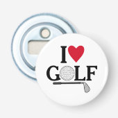 Customizable I love Golf Button Flesopener (Voorkant)